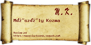 Mészöly Kozma névjegykártya